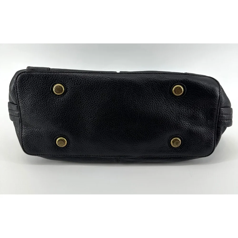Marc by Marc Jacobs Black Pebbled Leather Hobo Bag Turnlock Brass Hardware